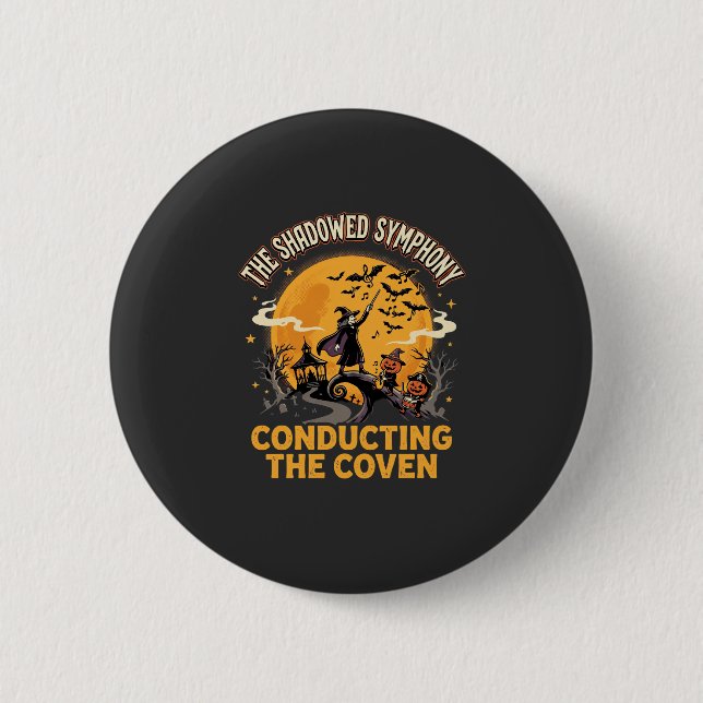 Badge Rond 5 Cm Chef de coven d'Halloween (Devant)