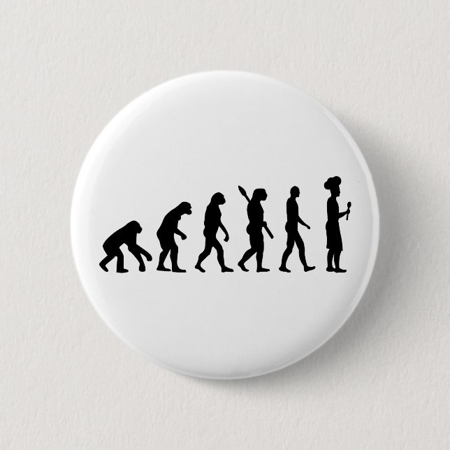 Badge Rond 5 Cm Chef de cuisinier d'évolution (Devant)