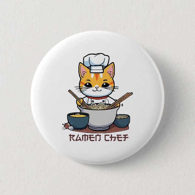 Badge Rond 5 Cm Chef de Ramen (Devant)