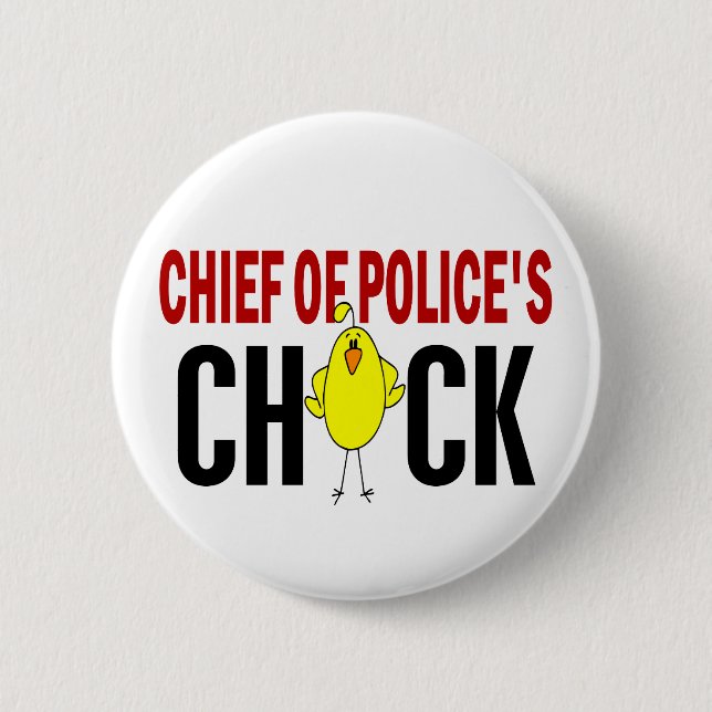 Badge Rond 5 Cm Chef du poussin de police (Devant)