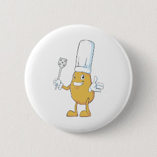Badge Rond 5 Cm Chef heureux de pomme de terre