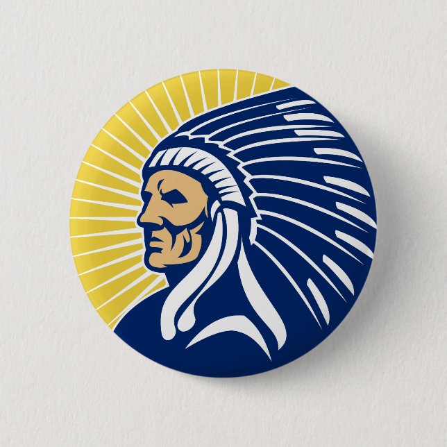 Badge Rond 5 Cm Chef indien indigène (Devant)