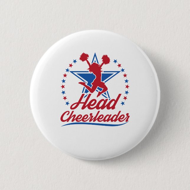 Badge Rond 5 Cm Chef Pom-pom girl Cheer Capitaine Cheerleader (Devant)