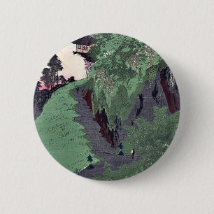 Badge Rond 5 Cm Chemin au temple de Zenkoji par Utagawa, Hiroshige