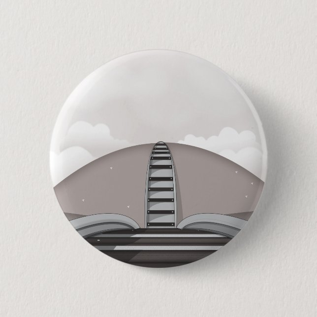 Badge Rond 5 Cm Chemin de fer (Devant)