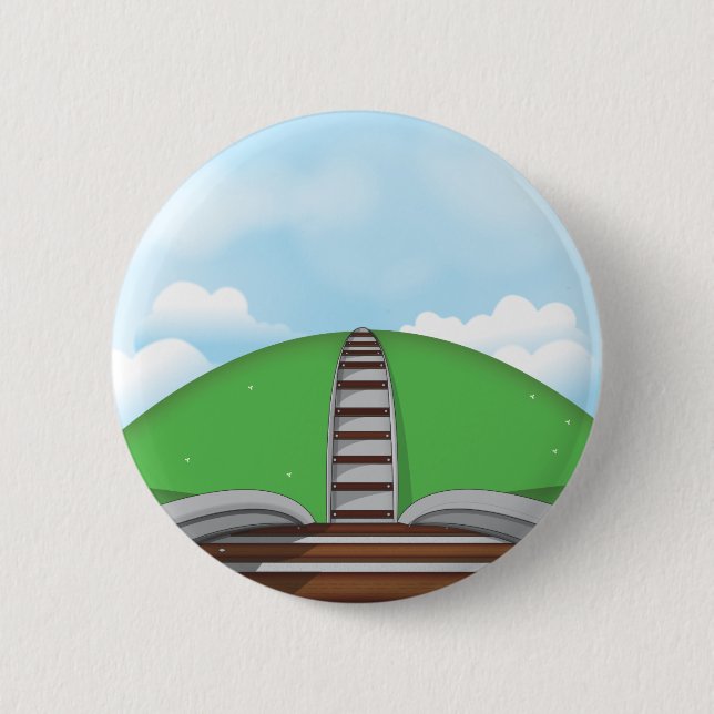 Badge Rond 5 Cm Chemin de fer (Devant)