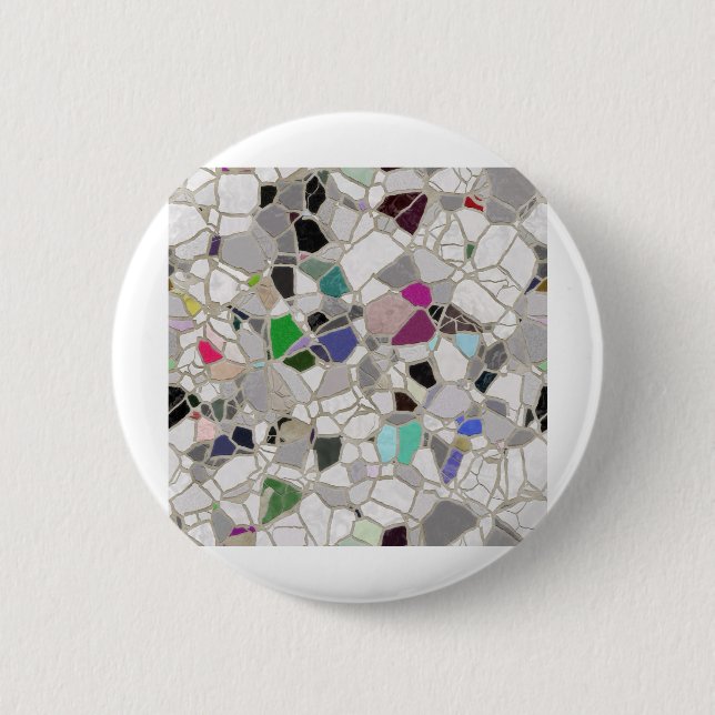 Badge Rond 5 Cm chemin de mosaïque d'ardoise (Devant)