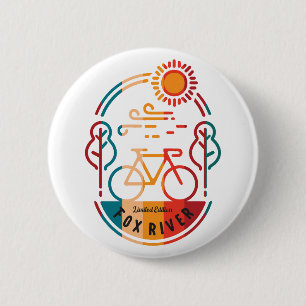 Badge Rond 5 Cm Chemin Vélo Retro Fox River T-Shirt