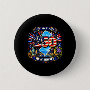 Badge Rond 5 Cm Chemise 250 ans des États-Unis Nouveau Jersey