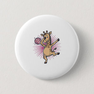 Badge Rond 5 Cm Chemise à gravure vintage Boule disco Girafe dansa