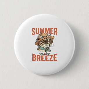 Badge Rond 5 Cm Chemise à manches courtes Chat gravure vintage Sum