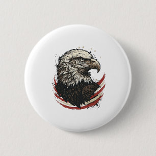 Badge Rond 5 Cm Chemise à motif de gravure patriotique d'aigle cha