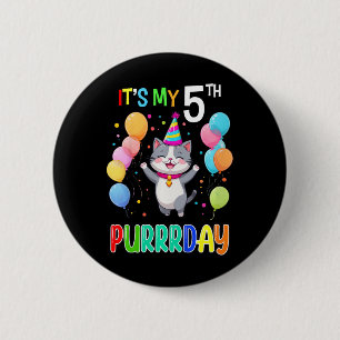 Badge Rond 5 Cm Chemise Anniversaire de enfant 5 Filles Garçons 5e