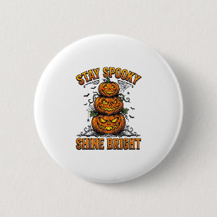 Badge Rond 5 Cm Chemise brillante vintage Halloween citrouille dés