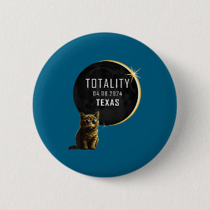 Badge Rond 5 Cm Chemise Chat Éclipse Solaire Totale Texas