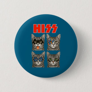 Badge Rond 5 Cm Chemise Chat Rétro Rock Musique Concert