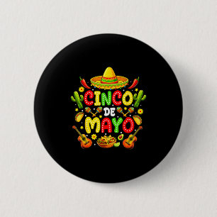 Badge Rond 5 Cm Chemise Cinco de mayo hommes femmes enfants fête m