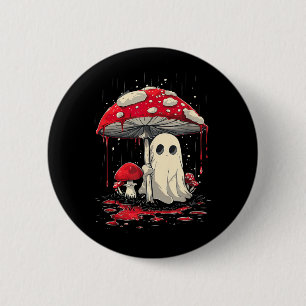 Badge Rond 5 Cm Chemise Cottagecore Halloween Champignon Fantôme S