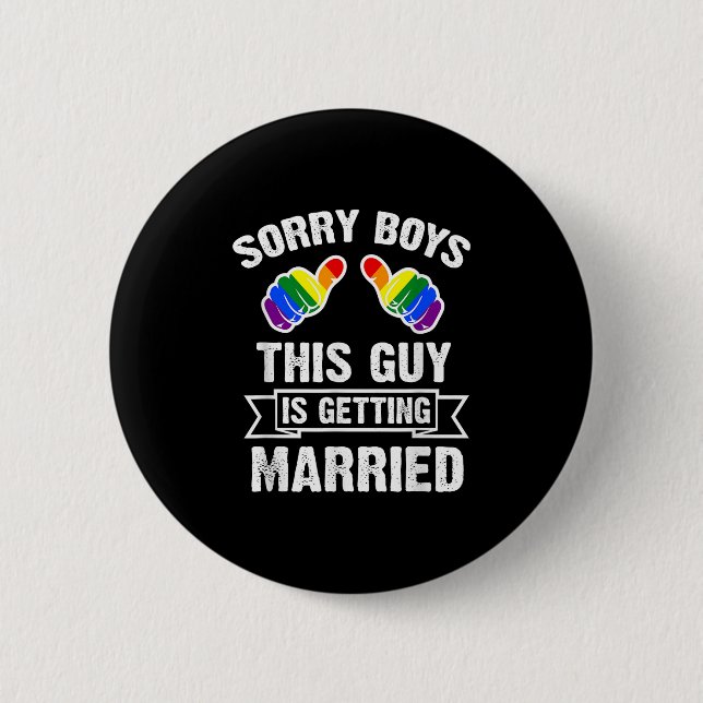 Badge Rond 5 Cm Chemise de Bachelor Party Lgbt Gay Pride Marié Mar (Devant)