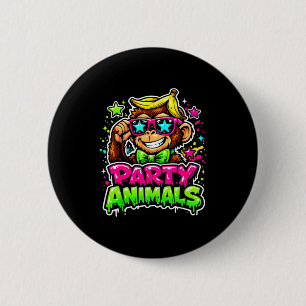 Badge Rond 5 Cm Chemise de baseball pour amateurs de fête singe dr