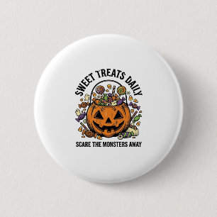 Badge Rond 5 Cm Chemise de bonbons Halloween Dessin de monstre mig