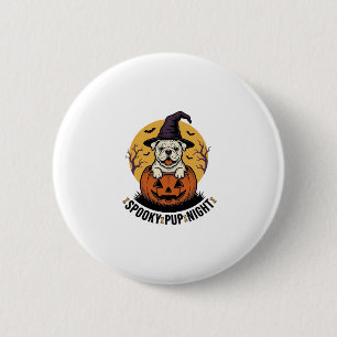 Badge Rond 5 Cm Chemise de bouledogue Halloween avec chien à citro