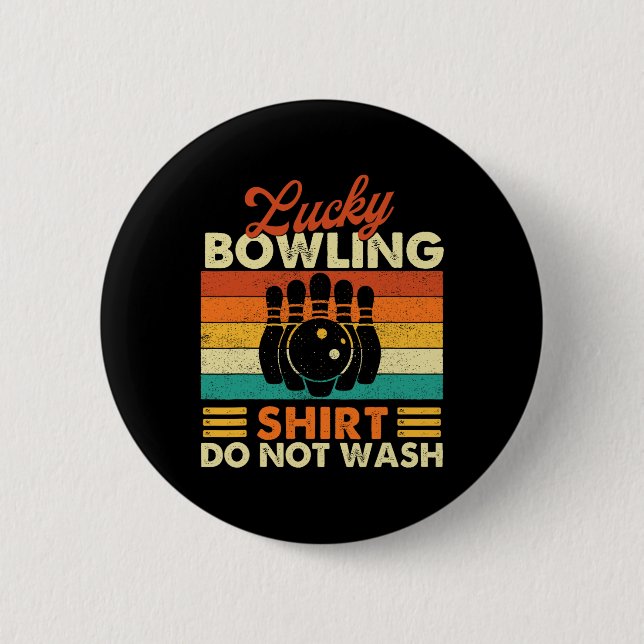 Badge Rond 5 Cm Chemise De Bowling Lucky Ne Pas Laver - Bowler Bow (Devant)