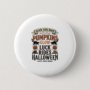 Badge Rond 5 Cm Chemise de chauffeur de camion Halloween avec chat