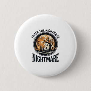 Badge Rond 5 Cm Chemise de cimetière d'Halloween Design de lune de