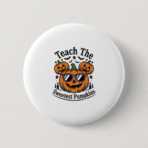 Badge Rond 5 Cm Chemise de citrouille de professeur mignonne conce
