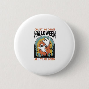 Badge Rond 5 Cm Chemise de compte à rebours d'Halloween Graphique