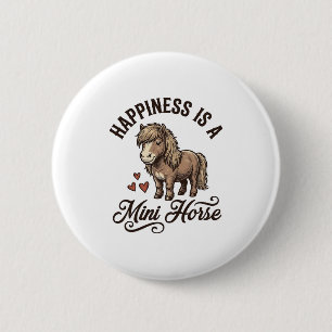 Badge Rond 5 Cm Chemise de conception de cheval miniature gravure