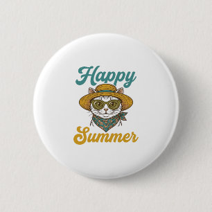 Badge Rond 5 Cm Chemise de conception de gravure vintage de chat d