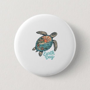 Badge Rond 5 Cm Chemise de conception de gravure vintage de tortue