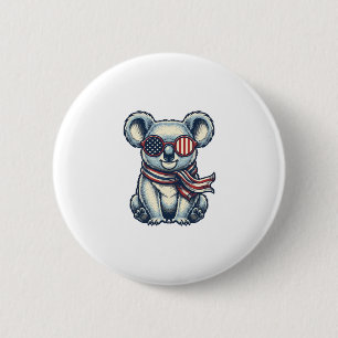 Badge Rond 5 Cm Chemise de conception de koala patriotique gravure
