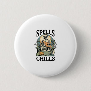 Badge Rond 5 Cm Chemise de cottage hanté Halloween pour la saison