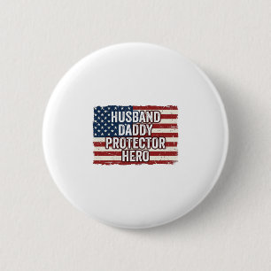 Badge Rond 5 Cm Chemise de drapeau de héros protecteur de mari pat
