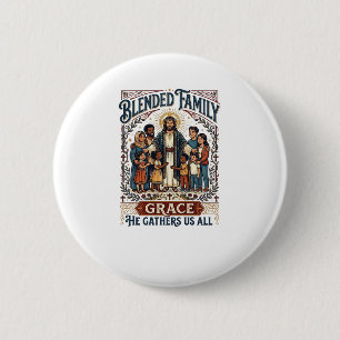 Badge Rond 5 Cm Chemise de famille recomposée Jésus Chemise chréti
