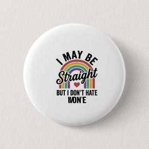 Badge Rond 5 Cm Chemise de fierté arc-en-ciel Straight But Kind vi