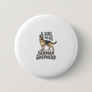 Badge Rond 5 Cm Chemise de fille berger allemand Design pour amate