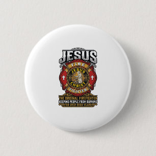 Badge Rond 5 Cm Chemise de foi chrétienne vintage Jésus pompier