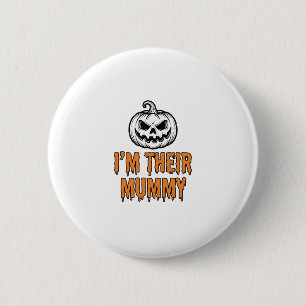 Badge Rond 5 Cm Chemise de gravure vintage de citrouille de momie