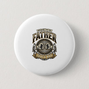 Badge Rond 5 Cm Chemise de gravure vintage de coup de poing de pèr