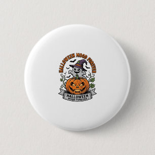 Badge Rond 5 Cm Chemise de gravure vintage de fantôme de citrouill