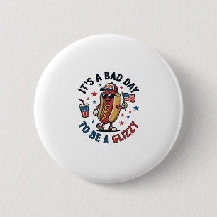 Badge Rond 5 Cm Chemise de gravure vintage de hot dog patriotique