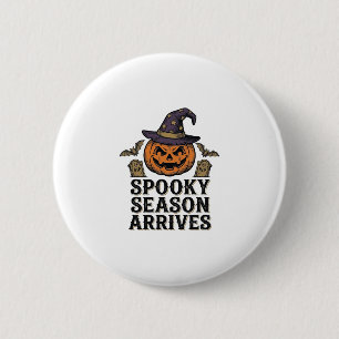 Badge Rond 5 Cm Chemise de gravure vintage Halloween Citrouille de