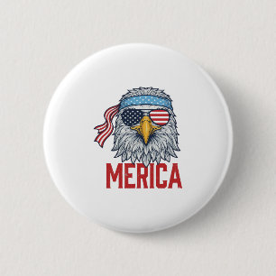 Badge Rond 5 Cm Chemise de gravure vintage Merica Eagle patriotiqu