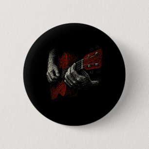 Badge Rond 5 Cm Chemise de joueur de guitare acoustique Professeur