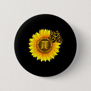 Badge Rond 5 Cm Chemise de jour Pi Femmes Sunflower Math Enseignan