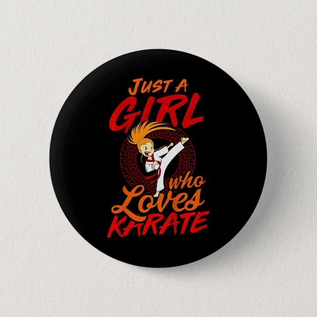 Badge Rond 5 Cm Chemise de karaté pour filles (Devant)